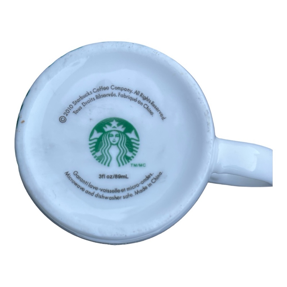 Starbucks Mermaid Demitasse Cup Set of 4 Ceramic 3oz 2010 - Picture 3 of 4